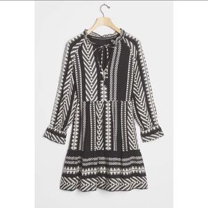 Maeve for Anthropologie black and white boho dress